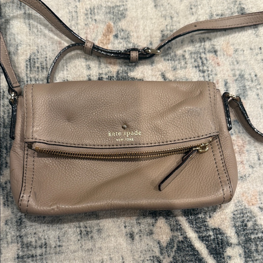 Kate Spade Taupe Leather Crossbody Bag